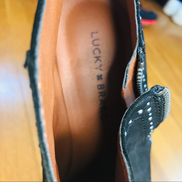Size 7.5 | Lucky Brand Black Suede Ankle Boot - Picture 6 of 8
